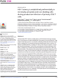 Cover page: HIV-1 latency is established preferentially in minimally activated and non-dividing cells during productive infection of primary CD4 T cells