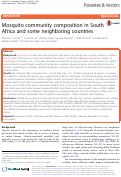 Cover page: Mosquito community composition in South Africa and some neighboring countries