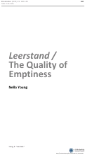 Cover page: Leerstand / The Quality of Emptiness