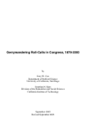 Cover page: Gerrymandering roll calls in congress, 1879-2000