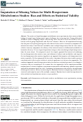 Cover page: Imputation of Missing Values for Multi-Biospecimen Metabolomics Studies: Bias and Effects on Statistical Validity