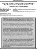 Cover page: First Pass Success Without Adverse Events Is Reduced Equally with Anatomically Difficult Airways and Physiologically Difficult Airways