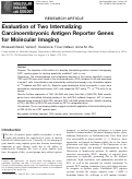 Cover page: Evaluation of Two Internalizing Carcinoembryonic Antigen Reporter Genes for Molecular Imaging