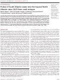 Cover page: Pulses of South Atlantic water into the tropical North Atlantic since 1825 from coral isotopes.