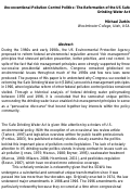 Cover page: Unconventional Pollution Control Politics: The Reformation of the US Safe Drinking Water Act