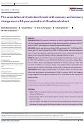 Cover page: The association of cholesterol levels with memory and memory change over a 14‐year period in a US national cohort