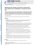 Cover page: Multi-domain neurocognitive classification of primary brain tumor patients prior to radiotherapy on a prospective clinical trial