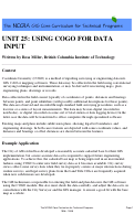 Cover page of Unit 25: Using COGO for Data Input