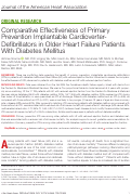 Cover page: Comparative Effectiveness of Primary Prevention Implantable Cardioverter‐Defibrillators in Older Heart Failure Patients With Diabetes Mellitus