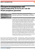 Cover page of Emergent ferromagnetism with superconductivity in Fe(Te,Se) van der Waals Josephson junctions.