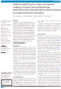 Cover page: Getting around the gut: a unique management challenge of thyroid storm precipitated by amphetamine-associated duodenal ischaemia leading to compromised enteric absorption