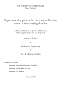 Cover page: Experimental apparatus for the study of Faraday waves on time-varying domains