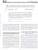 Cover page: Additive and Synergistic Relations of Early Mother–Child and Caregiver–Child Interactions for Predicting Later Achievement