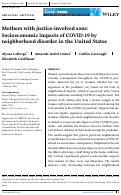 Cover page: Mothers with justice-involved sons: Socioeconomic impacts of COVID-19 by neighborhood disorder in the United States.