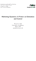 Cover page: Marketing Dynamics: A Primer on Estimation and Control