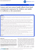 Cover page: Cancer and non-cancer health effects from food contaminant exposures for children and adults  in California: a risk assessment