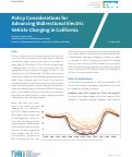 Cover page: Policy Considerations for Advancing Bidirectional Electric Vehicle Charging in California