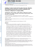 Cover page: Inhibitory control in youth with Tourette's Disorder, attention-deficit/hyperactivity disorder and their combination and predictors of objective tic suppressibility