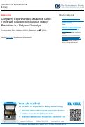 Cover page: Comparing Experimentally-Measured Sand’s Times with Concentrated Solution Theory Predictions in a Polymer Electrolyte