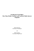 Cover page: Framing the Food Fights: How Mass Media Construct and Constrict Public Interest Litigation