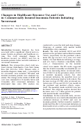 Cover page: Changes in Healthcare Resource Use and Costs in Commercially Insured Insomnia Patients Initiating Suvorexant