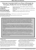 Cover page: Outcomes Associated with Lower Doses of Ketamine by Emergency Medical Services for Profound Agitation