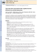 Cover page: Time away from work predicts later cognitive function: differences by activity during leave