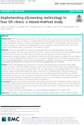 Cover page: Implementing eScreening technology in four VA clinics: a mixed-method study