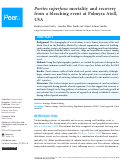 Cover page: Porites superfusa mortality and recovery from a bleaching event at Palmyra Atoll, USA