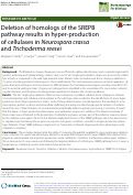 Cover page: Deletion of homologs of the SREBP pathway results in hyper-production of cellulases in Neurospora crassa and Trichoderma reesei