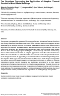 Cover page of Ten questions concerning the application of adaptive thermal comfort in mixed-mode buildings