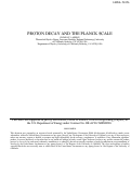 Cover page: Proton Decay and the Planck Scale