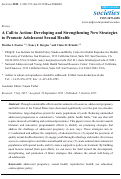 Cover page: A Call to Action: Developing and Strengthening New Strategies to Promote Adolescent Sexual Health