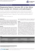 Cover page: Diagnosing Kaposi’s Sarcoma (KS) in East Africa: how accurate are clinicians and pathologists?