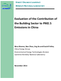 Cover page: Evaluation of the Contribution of the Building Sector to PM2.5 Emissions in China