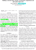 Cover page: Building a consensus about consensus: psychological, computational, and philosophical approaches