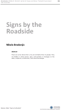 Cover page: Signs by the Roadside