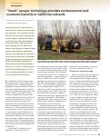 Cover page: “Smart” sprayer technology provides environmental and economic benefits in California orchards