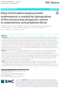 Cover page: Deep immunophenotyping reveals endometriosis is marked by dysregulation of the mononuclear phagocytic system in endometrium and peripheral blood