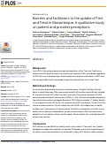 Cover page: Barriers and facilitators to the uptake of Test and Treat in Mozambique: A qualitative study on patient and provider perceptions