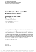 Cover page: Fault Tolerant Lateral Control for Transit Buses and Trucks