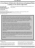 Cover page: A Case Report of Obstructive Shock from an Esophageal Bolus Leading to Left Atrial Compression
