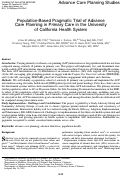 Cover page: Population-Based Pragmatic Trial of Advance Care Planning in Primary Care in the University of California Health System.