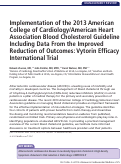 Cover page: Implementation of the 2013 American College of Cardiology/American Heart Association Blood Cholesterol Guideline Including Data From the Improved Reduction of Outcomes: Vytorin Efficacy International Trial.