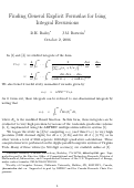 Cover page: Finding General Explicit Formulas for Ising Integral Recursions