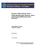 Cover page: Parents' Expectations about Child Rearing after Divorce: Does Anticipating Difficulty Deter Divorce?