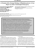 Cover page: A Chemist with a Strange Etiology of Rhabdomyolysis: A Case Report of a Rare Toxicological Emergency