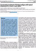 Cover page: Conservative treatment of lentigo maligna with topical imiquimod 5% cream: a case report