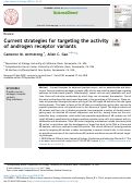 Cover page: Current strategies for targeting the activity of androgen receptor variants.