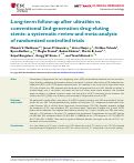 Cover page: Long-term follow-up after ultrathin vs. conventional 2nd-generation drug-eluting stents: a systematic review and meta-analysis of randomized controlled trials.